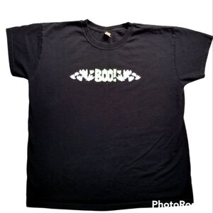 Halloween Ghost Boo Gel Graphic Black Tshirt sz XL
